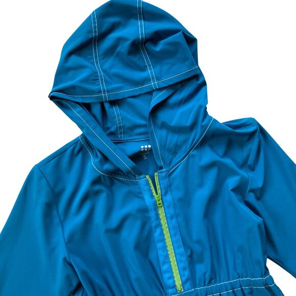 Title Nine Hooded Swelter Shelter Tunic Dress Small Blue Pockets - Picture 2 of 6